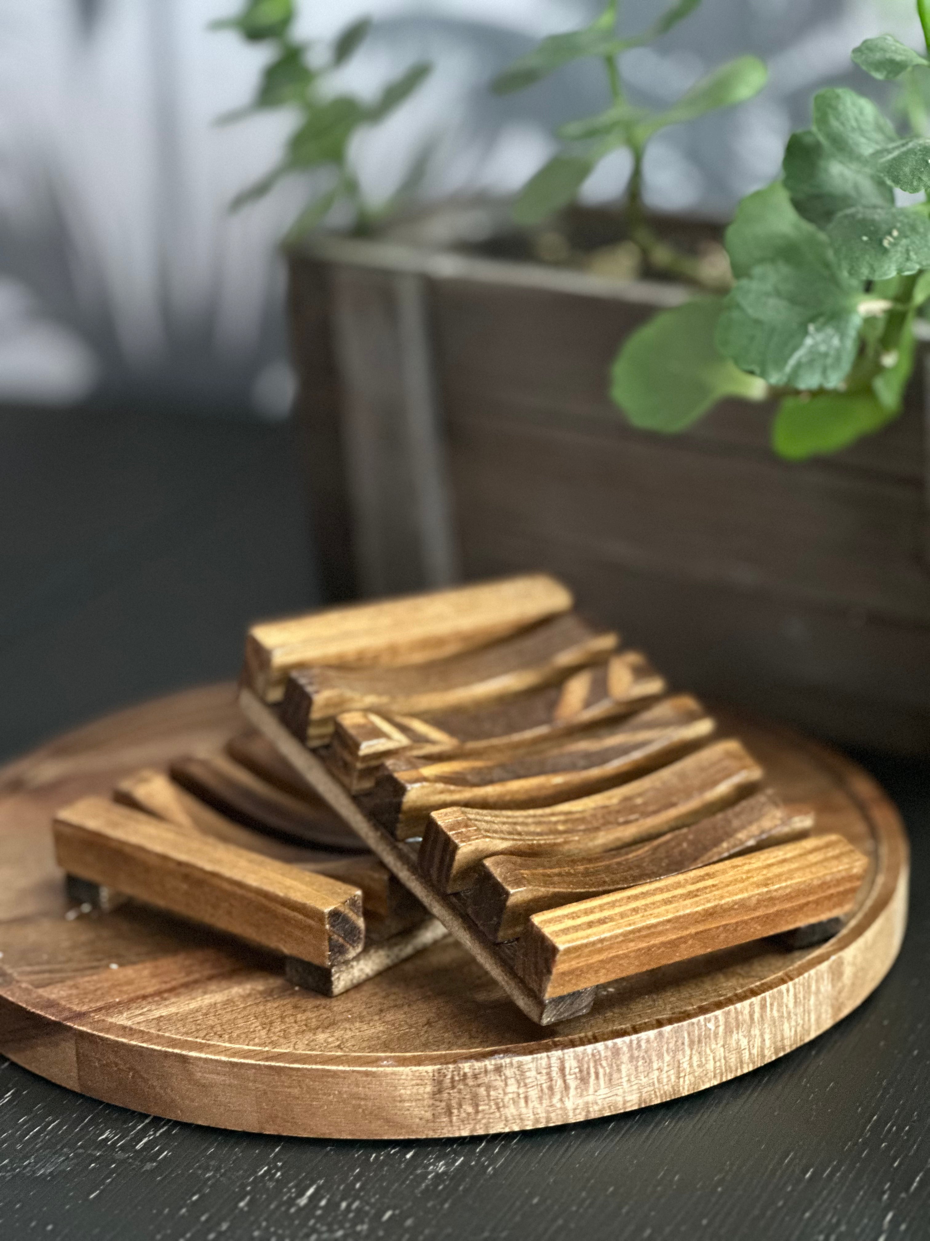 Dark Wooden Single Soap Dish